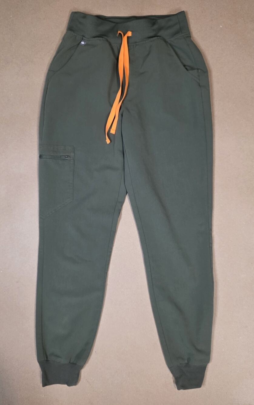FIGS Zamora Jogger Scrub Pants Spruce Green Orange Size XS W22SW2012